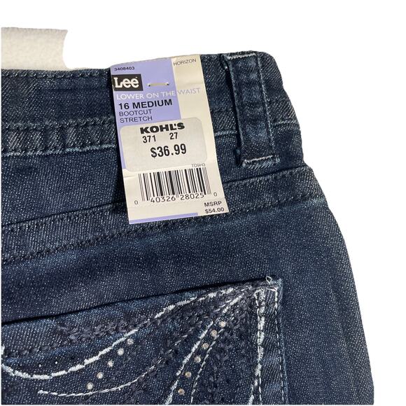 Lee Horizon Women’s Dark Wash Slender Secret Barely Bootcut Denim Jeans 16M NWT - Picture 7 of 11
